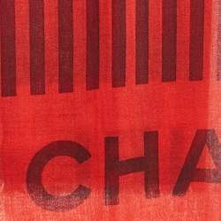 Chanel Red Stripe Cashmere Stole