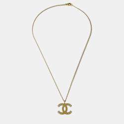 Chanel Gold Plated CC Chain Pendant Necklace