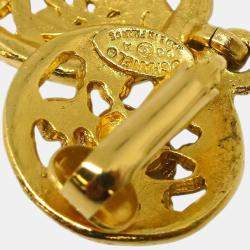 Chanel Gold Plated Dangle Earrings 