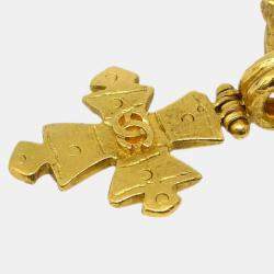 Chanel Gold PlatedCross Brooch Pin