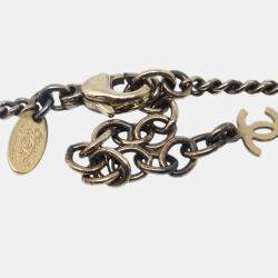 Chanel Artificial Pearl Gold Chain Pendant Necklace 