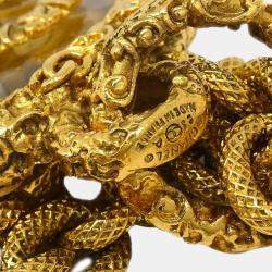 Chanel Gold Plated Medallion Pendant Necklace 