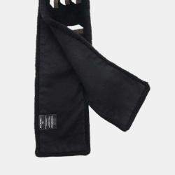 Chanel Black Mouton CC Logo Scarf