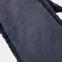 Chanel Black Mouton CC Logo Scarf