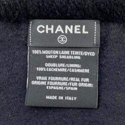 Chanel Black Mouton CC Logo Scarf