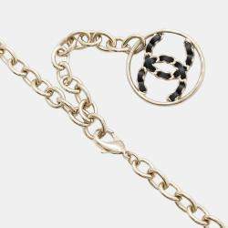 Chanel Gold Metal Leather CC Charm Chainbelt