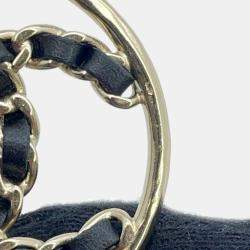 Chanel Gold Metal Leather CC Charm Chainbelt