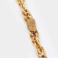 Pre Owned Chanel CC Gold Tone Pendant Necklace