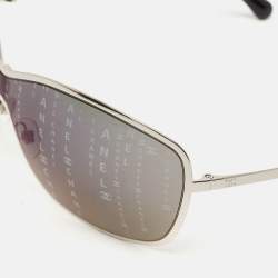 Chanel Black/Silver Monogram 71212 Shield Sunglasses
