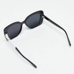 Pre Owned Chanel Black/White Gradient 5422B Logo Crystals Butterfly Sunglasses