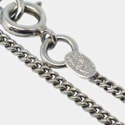 Chanel Silver Plated CC Clover Chain Bracelet
