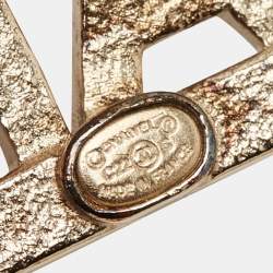 Chanel Strass Crystals Gold Tone Hoop Earrings