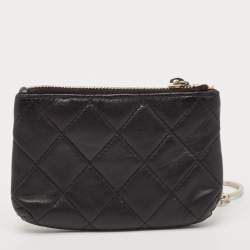 Chanel Black Quilted Leather CC O-Key Holder