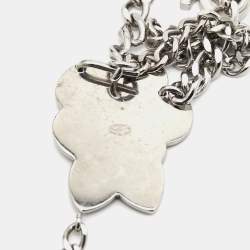 Pre Owned Chanel Camellia Enamel Silver Tone Chain Belt
