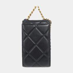 Chanel Black Leather 19 Phone Case Bag