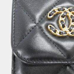 Chanel Black Leather 19 Phone Case Bag