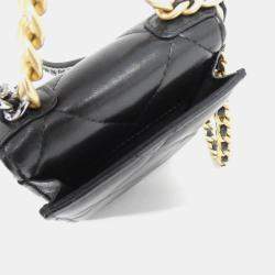 Chanel Black Leather 19 Phone Case Bag