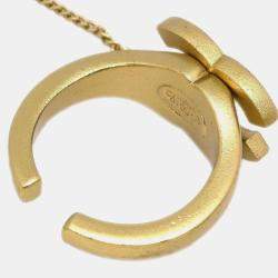 مملوكة مسبقًا Chanel Gold Plated, Rhinestone Bangle Chain Ring Set 