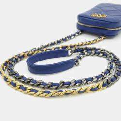 Chanel Blue Lambskin 19 Line Phone Case
