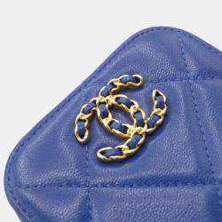 Chanel Blue Lambskin 19 Line Phone Case