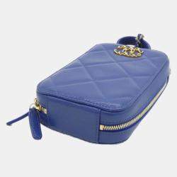 Chanel Blue Lambskin 19 Line Phone Case