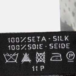 Chanel Grey Stripe Print Silk Scarf 