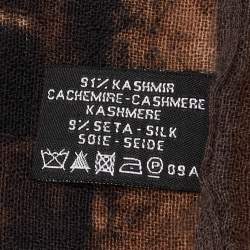Chanel Brown Printed Cashmere Blend Scarf 
