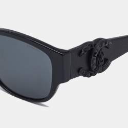 Pre Owned Chanel Black 5454-Q-B CC Crystals Sunglasses