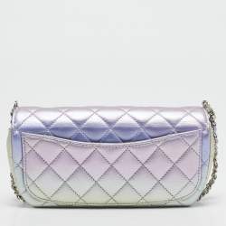 Chanel Multicolor Quilted Leather CC Glasses Case with Chain