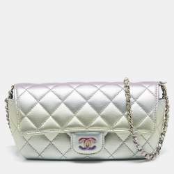 Chanel Multicolor Quilted Leather CC Glasses Case with Chain