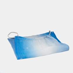 Pre Owned وشاح شانيل سي سي قطن مخلوط أزرق ثنائي اللون