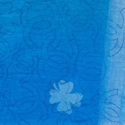 Pre Owned وشاح شانيل سي سي قطن مخلوط أزرق ثنائي اللون