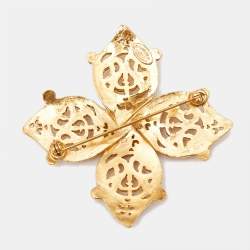 Pre Owned Chanel CC Gold Tone Brooch