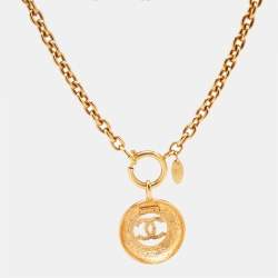 Pre Owned Chanel CC Gold Tone Necklace