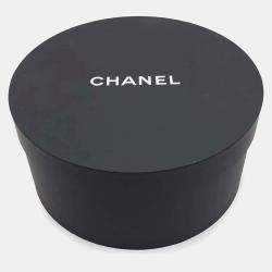 Chanel Black Velour CC Logo Cap Size L