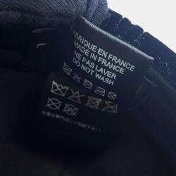 Chanel Black Velour CC Logo Cap Size L