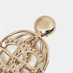 Chanel Cage CC Crystal Faux Pearl Gold Tone Brooch