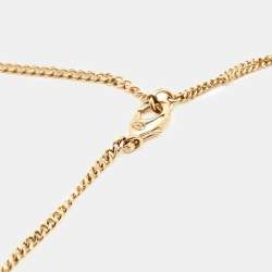 Chanel CC Faux Pearl Gold Tone Chain Link Pendant Necklace