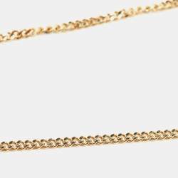 Chanel CC Faux Pearl Gold Tone Chain Link Pendant Necklace