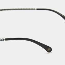 Pre Owned Chanel Grey/Blue 71138 Pearl Round Sunglasses