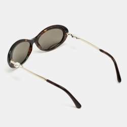 Chanel Tortoise Brown Polarized 5428-H Pearl Oval Sunglasses