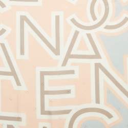 Chanel Pastel Pink/Blue CC Jacquard Printed Silk Square Scarf