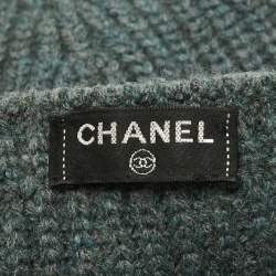 Pre Owned Chanel Grey Rib Knit Pocket Detail Beanie