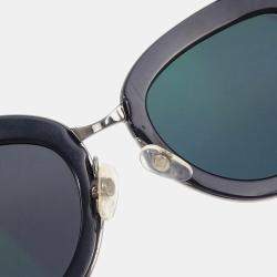 Chanel Blue Black Acetate Small Sunglasses 