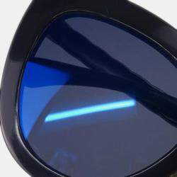Chanel Blue Black Acetate Small Sunglasses 