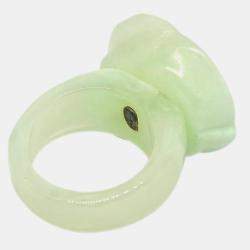 مملوكة مسبقًا Chanel Ring Light Green Acrylic Size 53