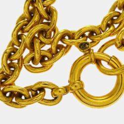 Chanel Gold Chain Pendant Necklace 