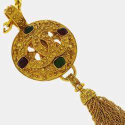 Chanel Gold Chain Pendant Necklace 