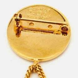 Chanel Hanging Flap Bag Motif Gold Tone Pin Brooch