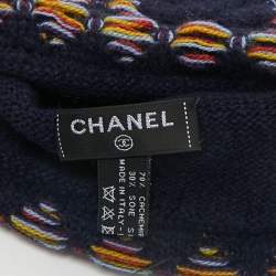 Pre Owned Chanel Navy Blue Cashmere Blend Beanie